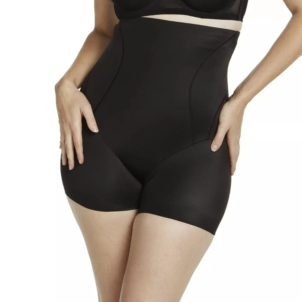 Naomi & Nicole Shapewear Women's Inside Magic High Waist Boy Short, Black Medium